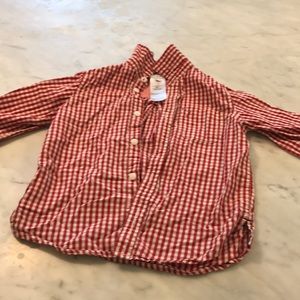 Jacadi boys size gingham button down. US 4